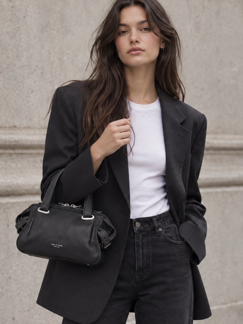 rag & bone saga sachel bag in black rare